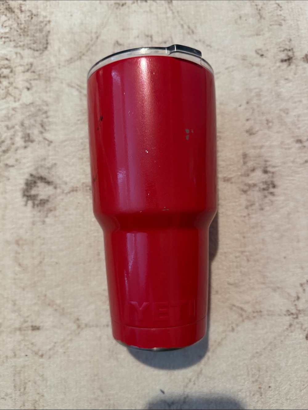 Yeti Red Rambler Tumbler with Clear Lid